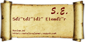 Sétáló Elemér névjegykártya